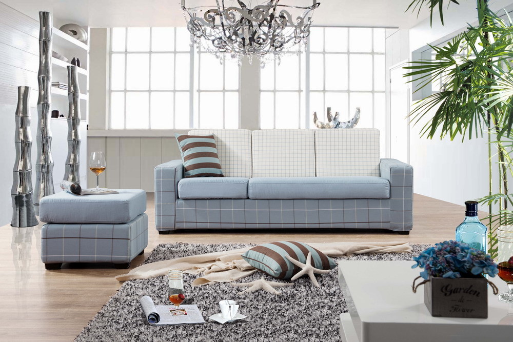Blue Fabulous Fabric Sectional Sofa