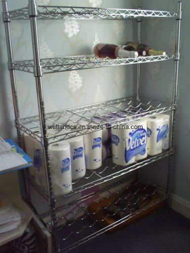 Adjustable K/D Metal Chrome Wine Rack Shelf (WR9035150A5C)