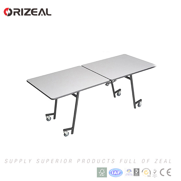 Orizeal Folding Mobile Cafeteria Square Table