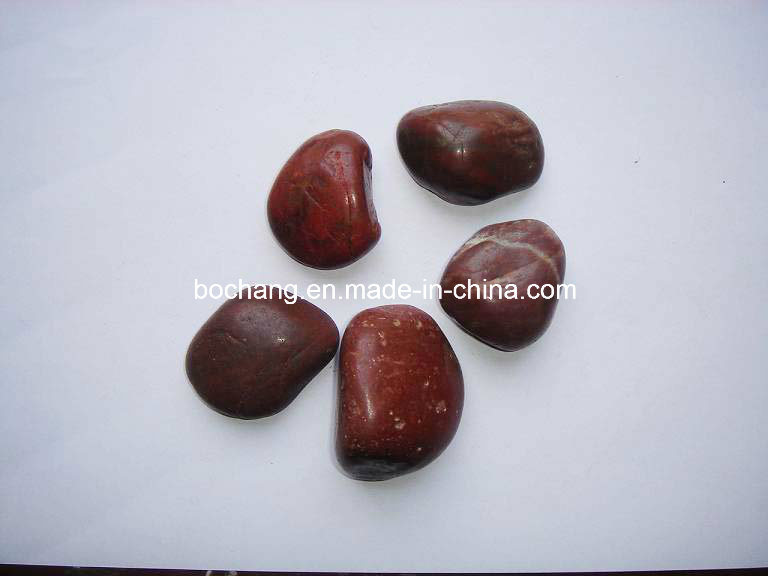 Polished Red Pebbles for Paving Garden