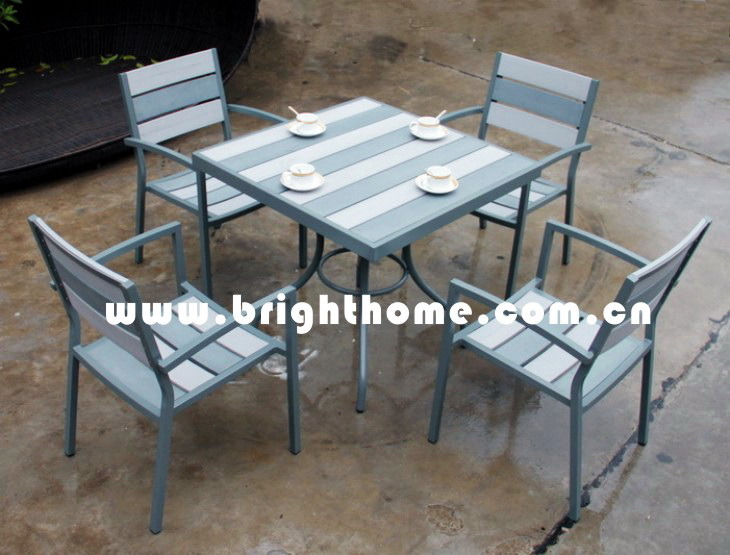Plastic Wood Furniture-Dining Chair and Table (BP-390)