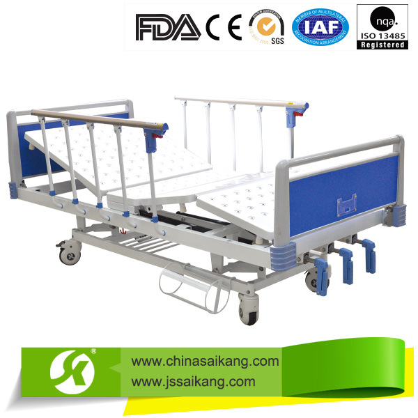 Sk041-3 Hospital Metal 3-Functiions Manual Bed Price