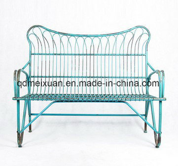 American Do Old, Wrought Iron Double Chair Double Chair Recreational Chair Metal Outdoor Park Bench Creative Cafe (M-X3678)