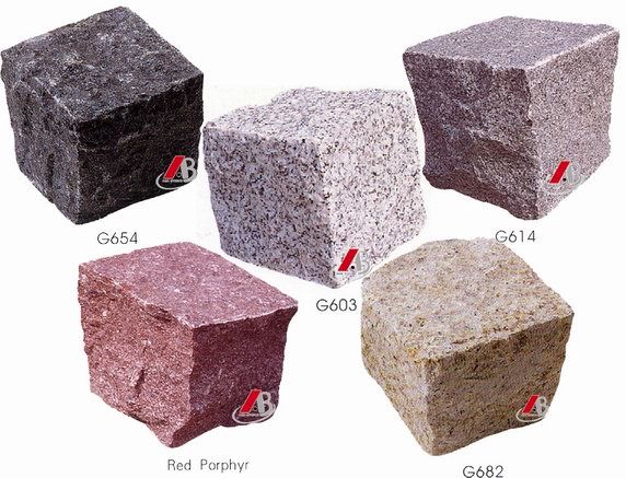 Natural Stone / Granite Cubes or Paving Stone in Garden Series