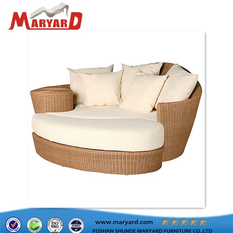 Professional Outdoor Hotel Wicker Daybed Rattan Chaise Sun Lounge Chair