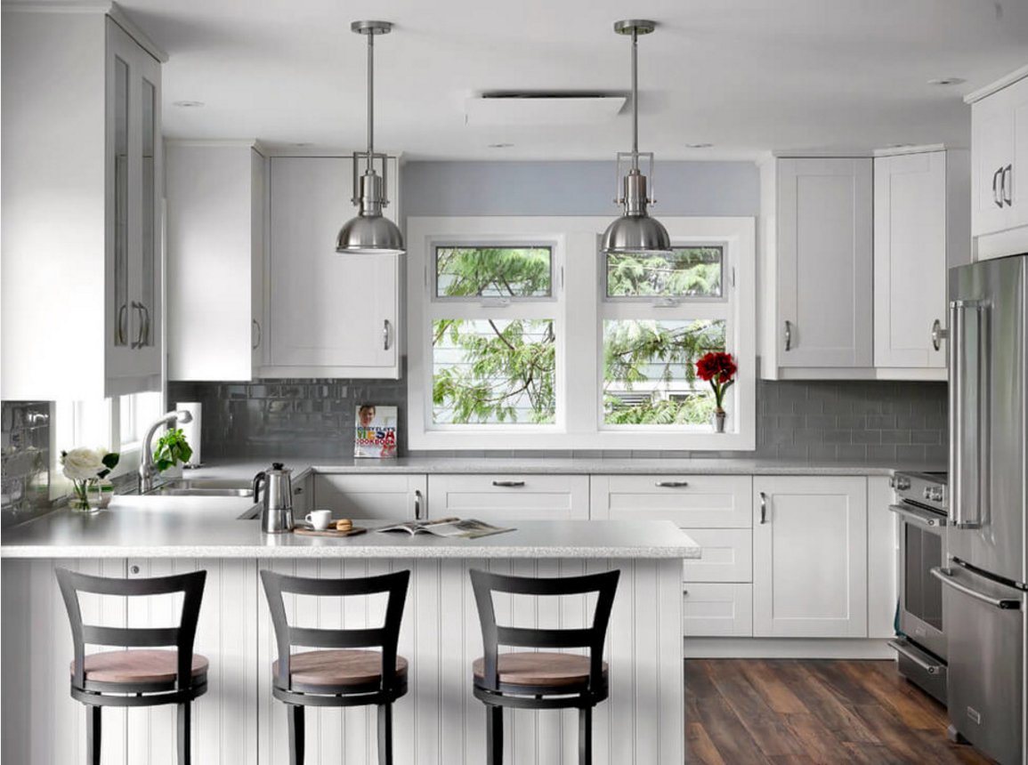 Free Sample White Modern High Gloss Smart LED Kitchen Cabinet