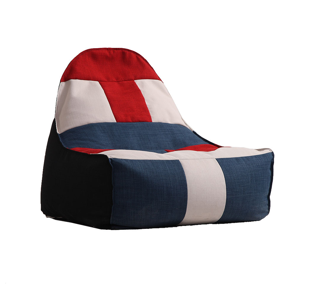 Portable Lazy Bean Bag Sofa with Multicolor Fabric