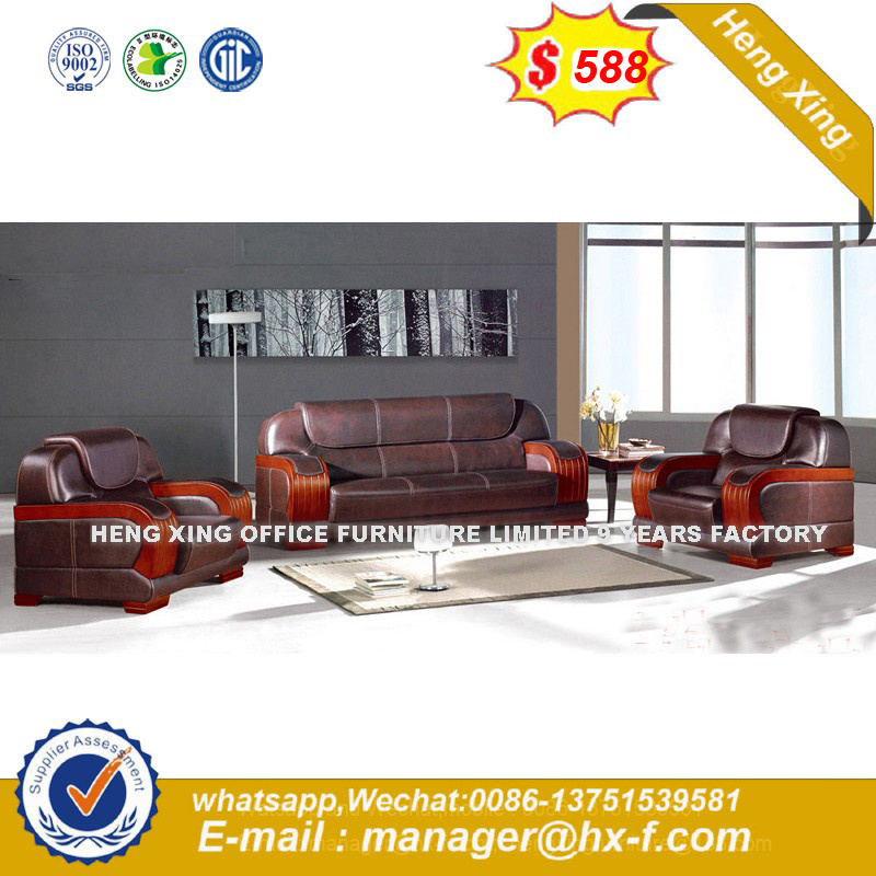 PU Leather Office Sofa with Stainless Steel Legs (HX-F655)