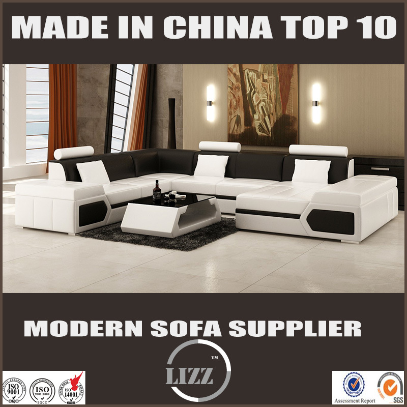 Modern U Shaped Leather Sectional Sofa