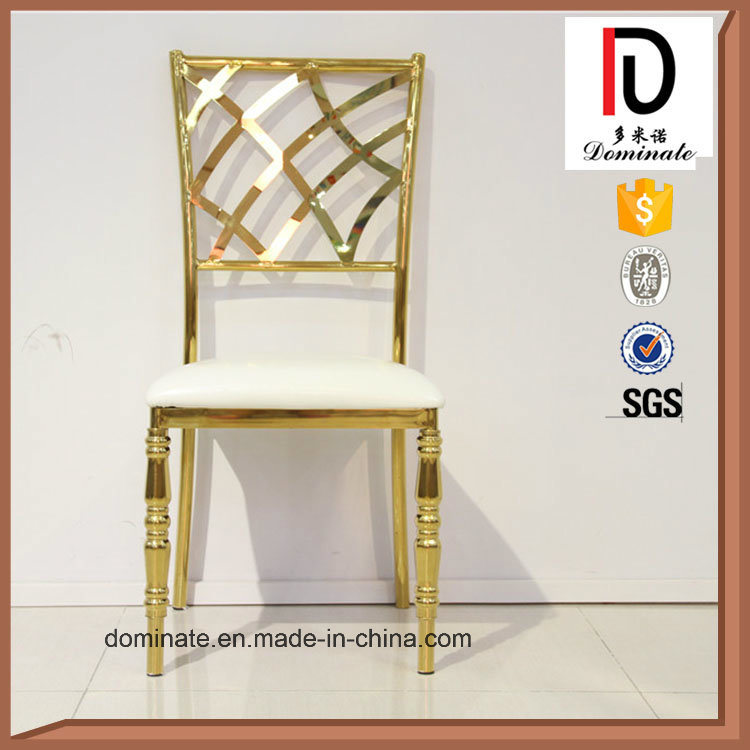 Pattern Stainless Steel Gold-Plated Dining Chair