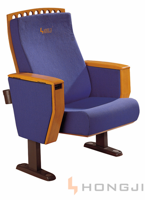 Molded Foam Stuffed Blue Fabric Classic Auditorium Chair (HJ55A)
