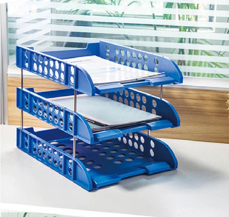 Low Price ABS 3 Layers Office Stationery File Rack