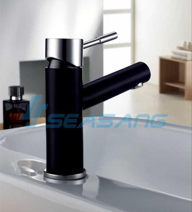 Stainless Steel Solid Casting Bathroom Lavatory Basin Black Color Tap