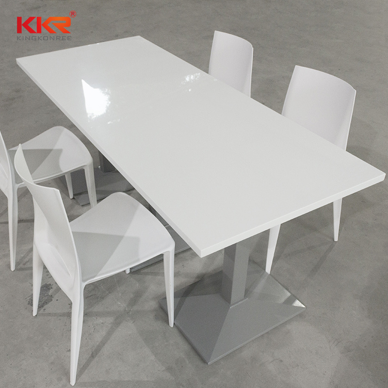 Square White Marble Stone Solid Surface Dining Coffee Tables