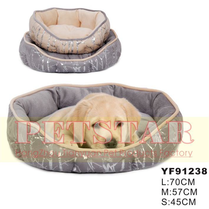 Thick Suede Fabric W/Silver Tree Pattern Soft Plush Pet Bed Yf91238