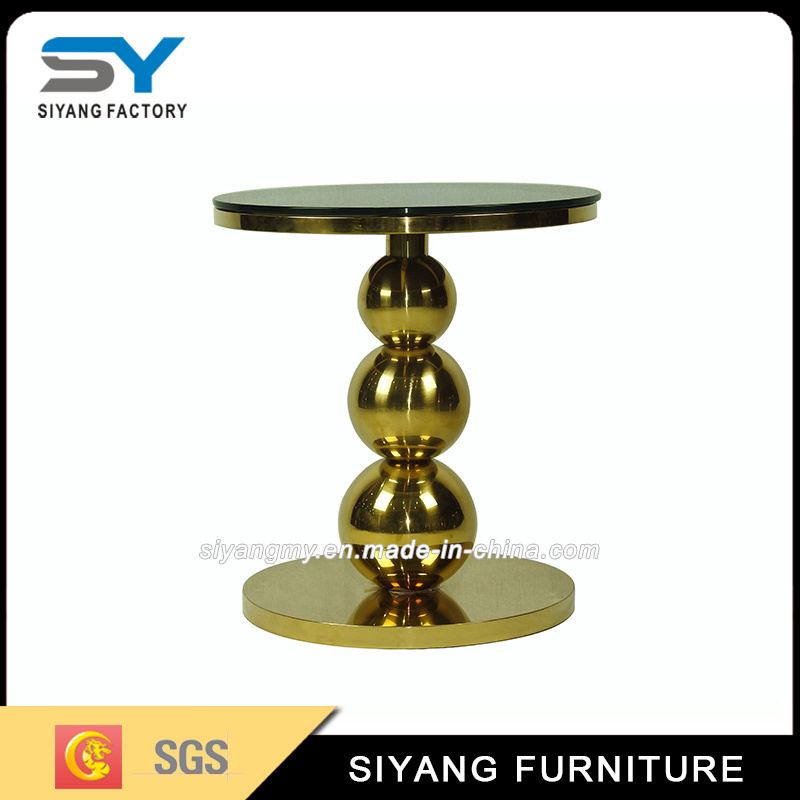 Gold Coffee Table Metal Side Table in Living Room