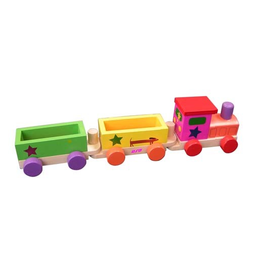 Colorful Train Sets Children Baby Kids Gift Toy Wooden Toys Crafts (WJ277988)