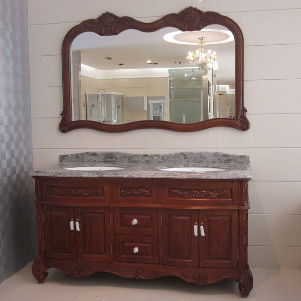 Oppein Antique Amber Red Oak Wood Bathroom Furniture (op12-p42-160)