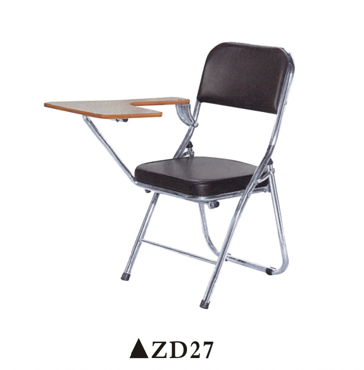 PU Leather Training Chair with Wooden Writing Pad
