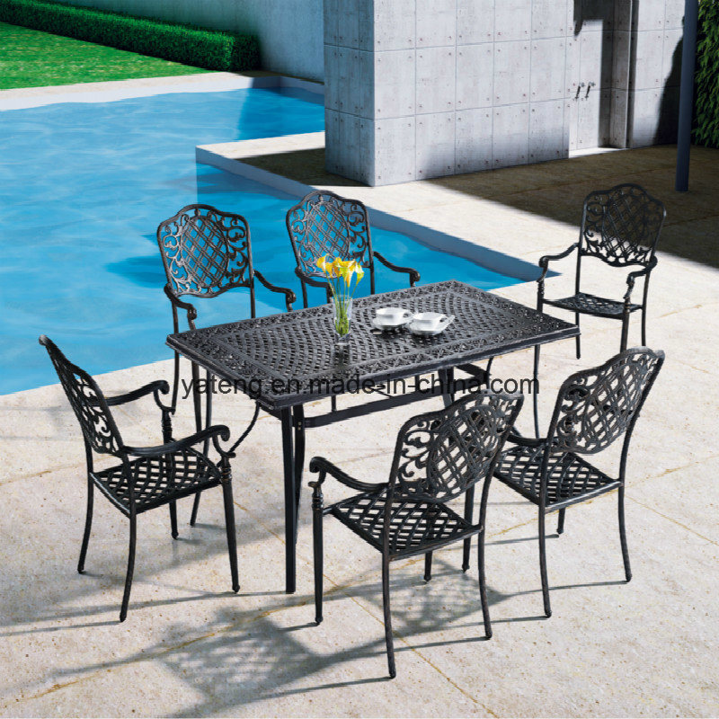Hot Sale Modern Design Aluminum Rectangle Garden Dining Table with Reasonable Price
