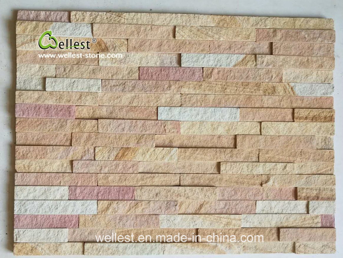 Sy-154 Yellow Wood Sandstone Culture Stone for Wall Cladding&Wall Covering