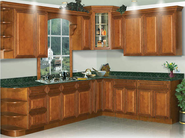 Marble Top American Wood Kitchen Cabinet