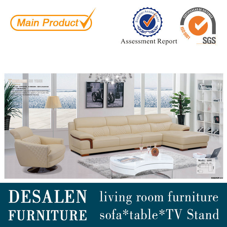 Fashion Design European Style Living Room Leather Sofa (S3191)