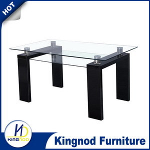 Wooden High Gloss Glass Dining Table