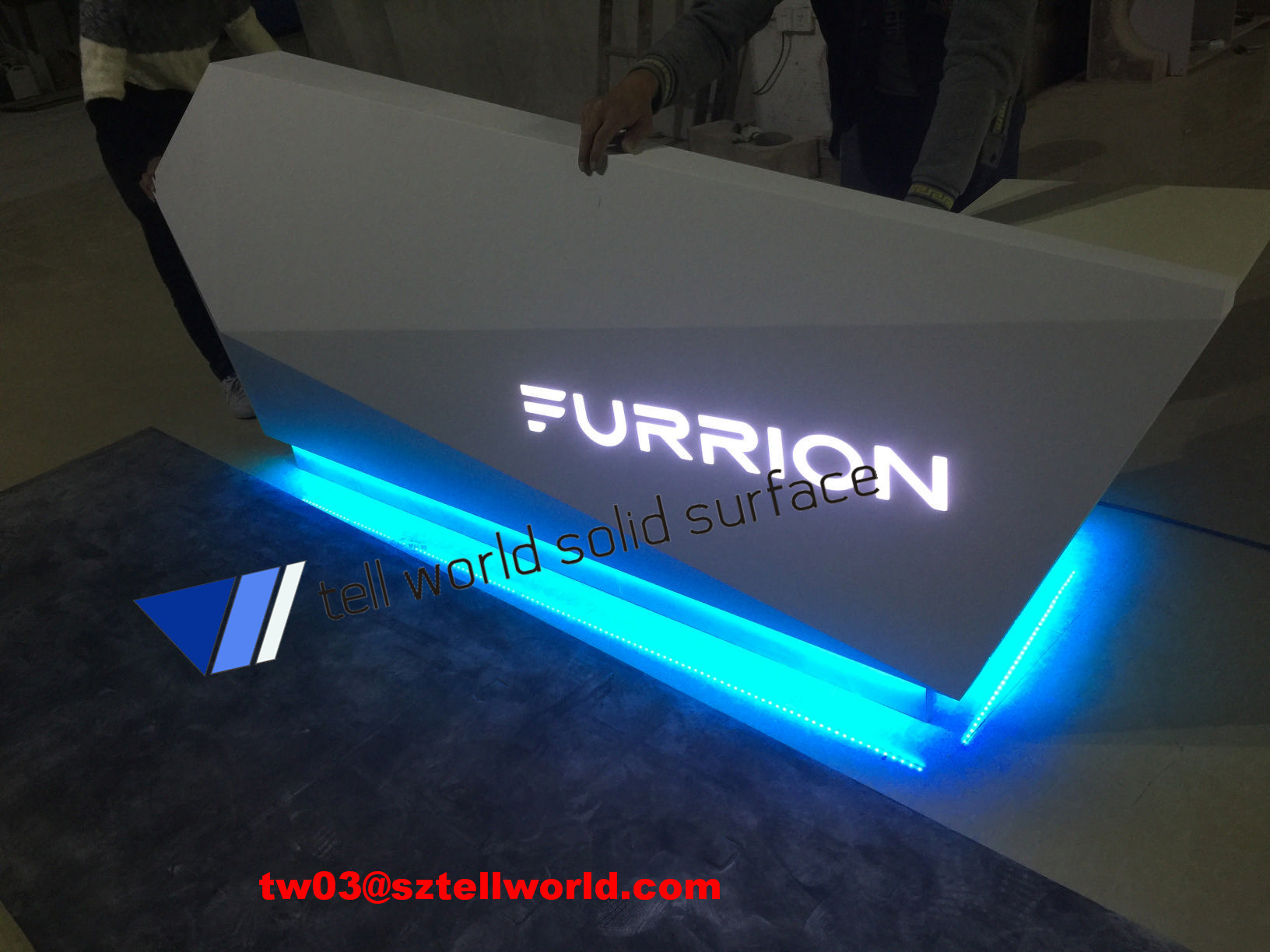 Wholesale Curved Luxury Hotel Lighted Reception Desk
