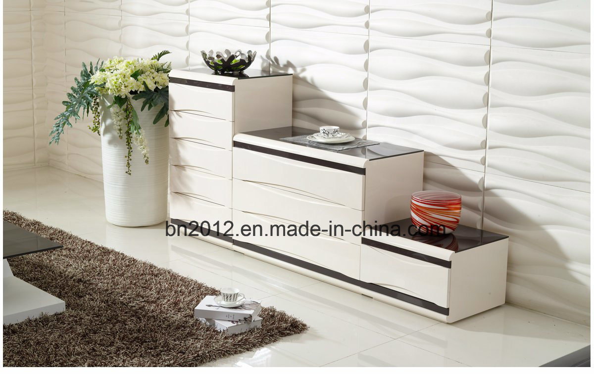 High Gloss and Glass Painted Cabinet with Drawer (CTG-147 SDG-147A WDG-147B)