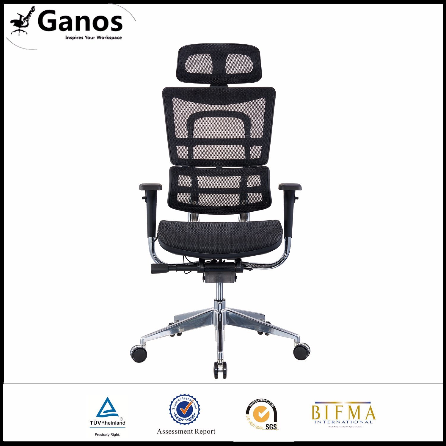 Comfortable Mesh Swivel Office Chair with Footrest