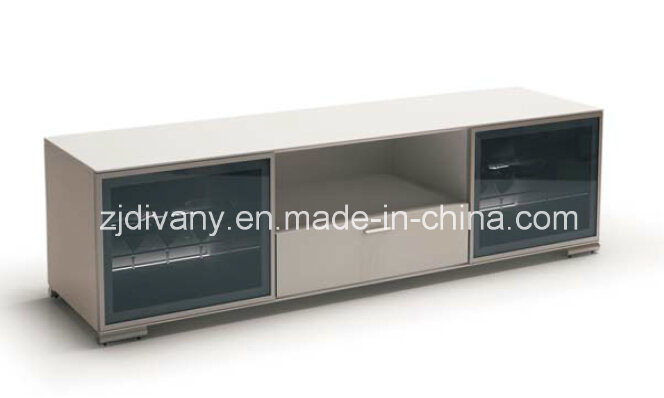 Modern White High Glossy Wood Glass TV Cabinet (SM-D38A)