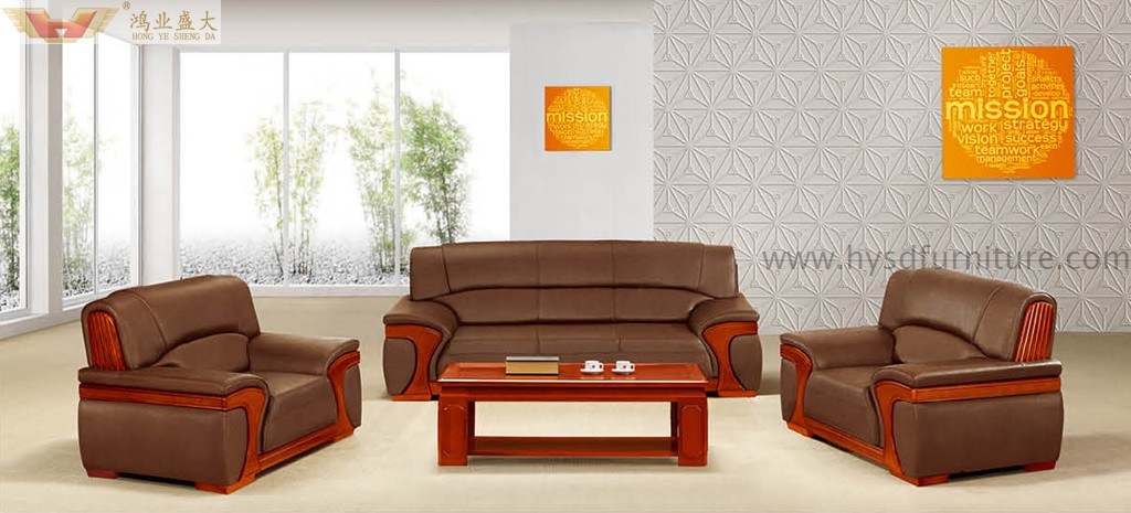 Classical Genuine Leather Sofa for Meeting Room