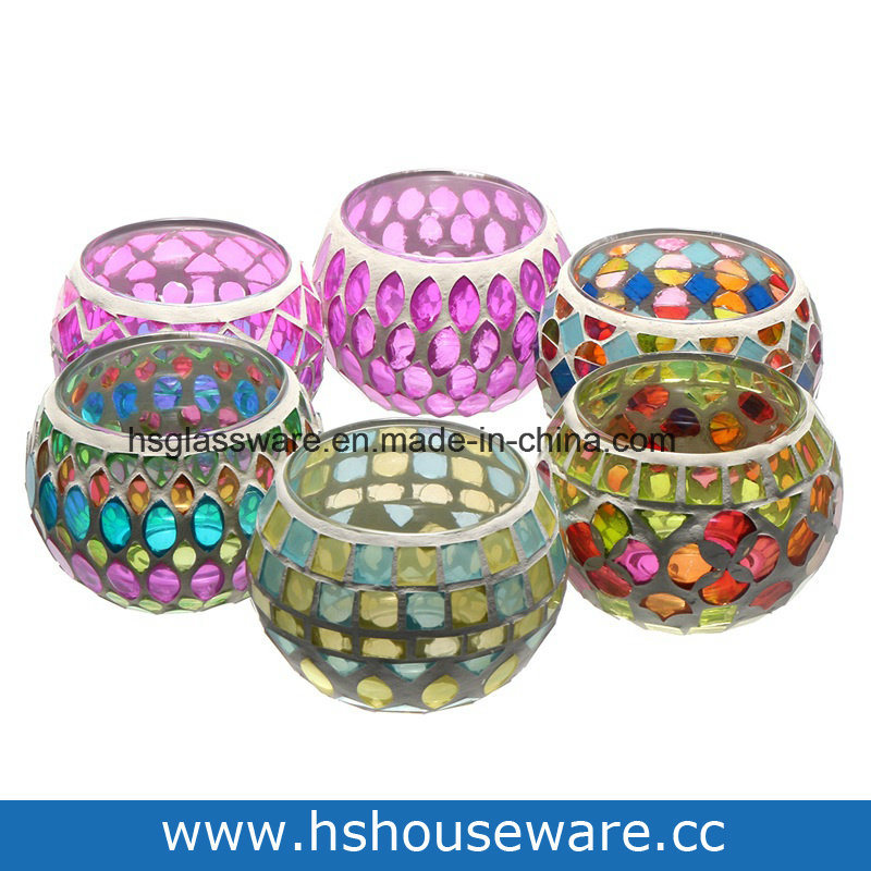 Tealight for Wedding Party Home Table Dinner Decoration Crafts Mosaic Glass Candle Holder