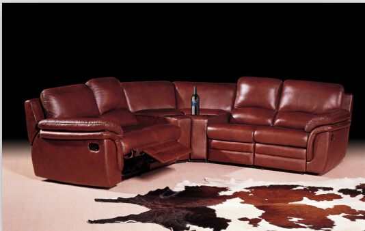 Recliner Leather Sectional Sofa with Corner for Sofa Set