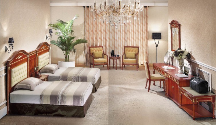 Hotel Antique Classic Double Standard Bedroom Furniture (GLB-205)