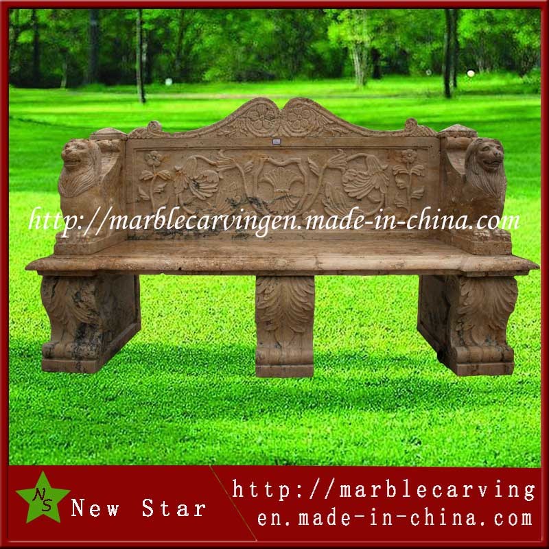 Carved Marble Decorative Outdoor Garden Bench Stone
