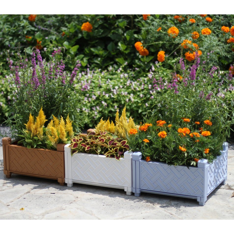 Stackable Flower Pot Square Assemble Planter of Raised Garden Bed