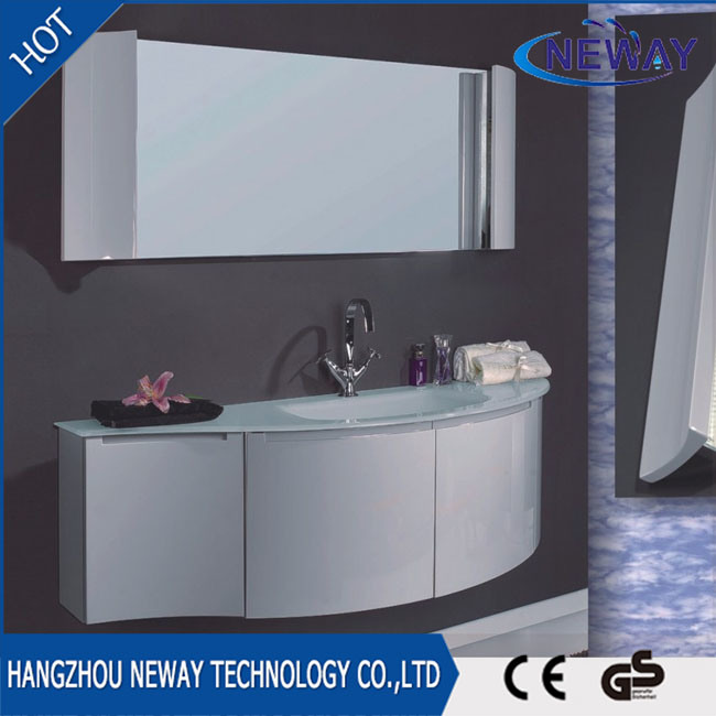 Wholesale PVC Furniture Bathroom Cabinet with Glass Basin
