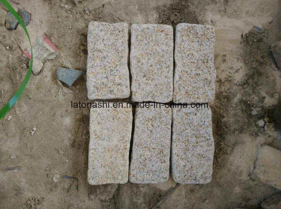 Yellow Granite G682 Cubestone, Cobblestone, Granite Tumbled Cobblestone