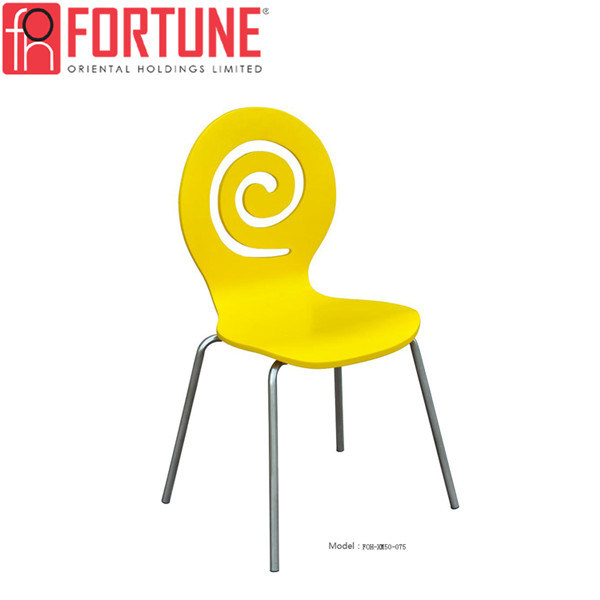 Most Popular Lower Price Yellow Modern Wooden Cafe Furniture Chair on Sale (FOH-XM50-075)