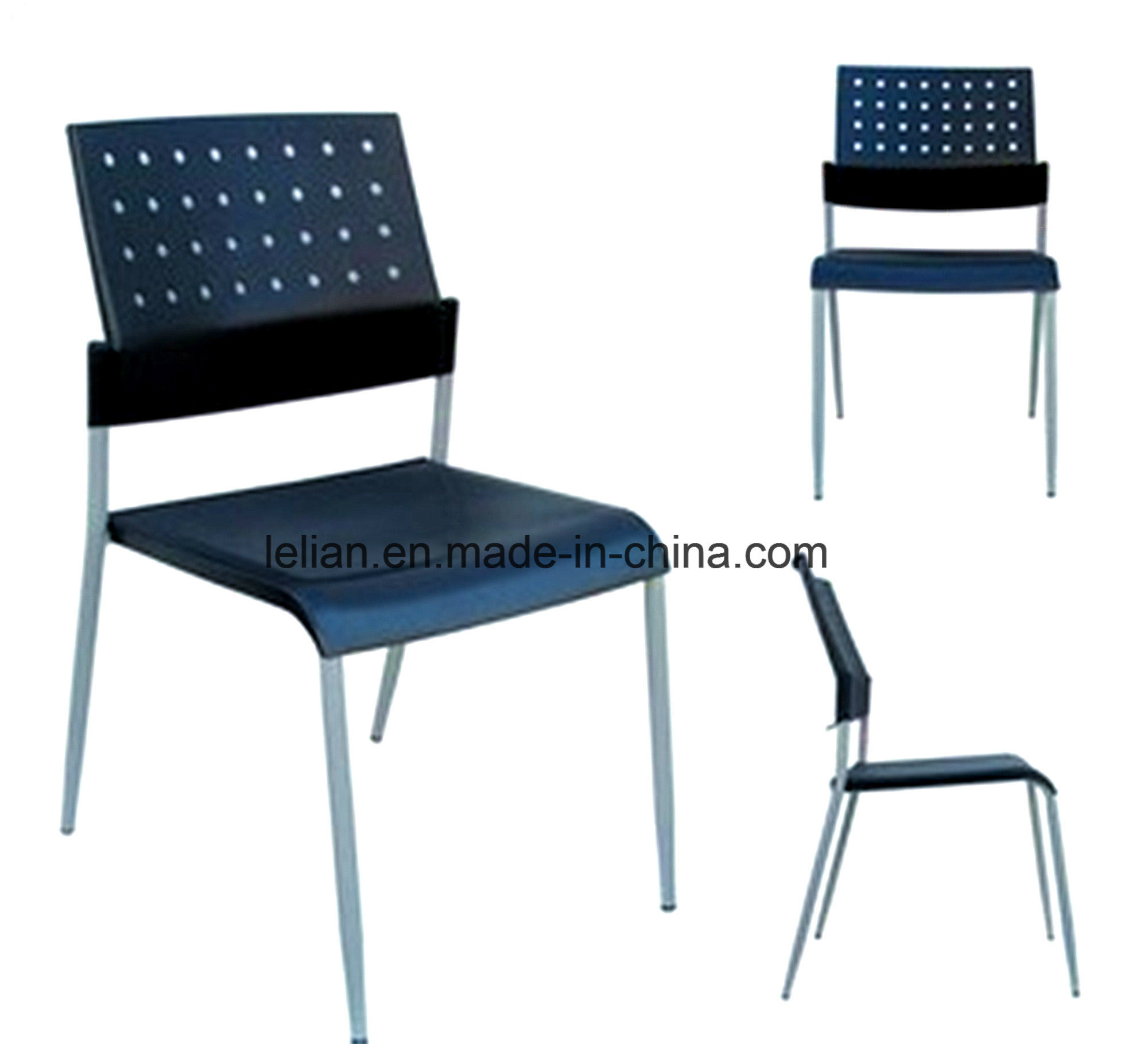 Ergonomic Plastic Stack Shell Chair with Metal Leg (LL-0033)