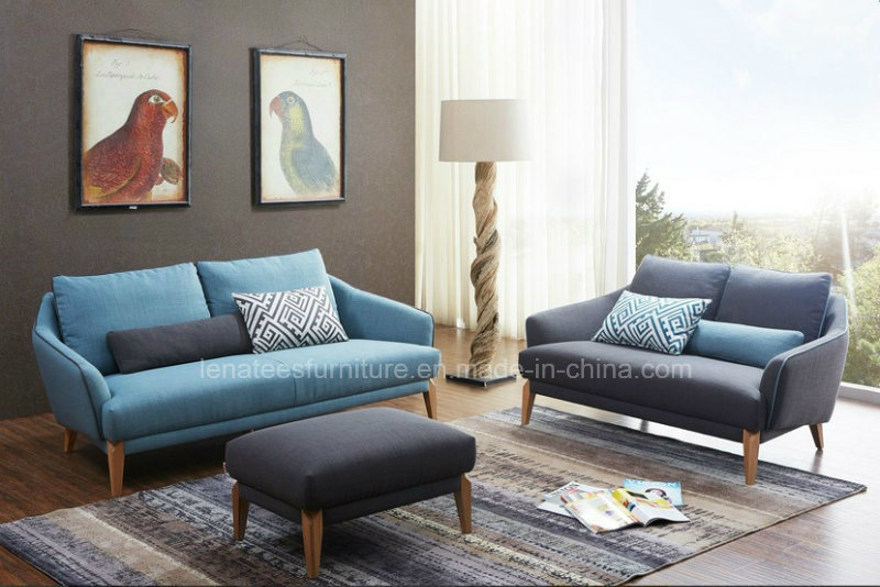 Ls0604 American Style Apartment Fiting Fabric Sofa with Footrest