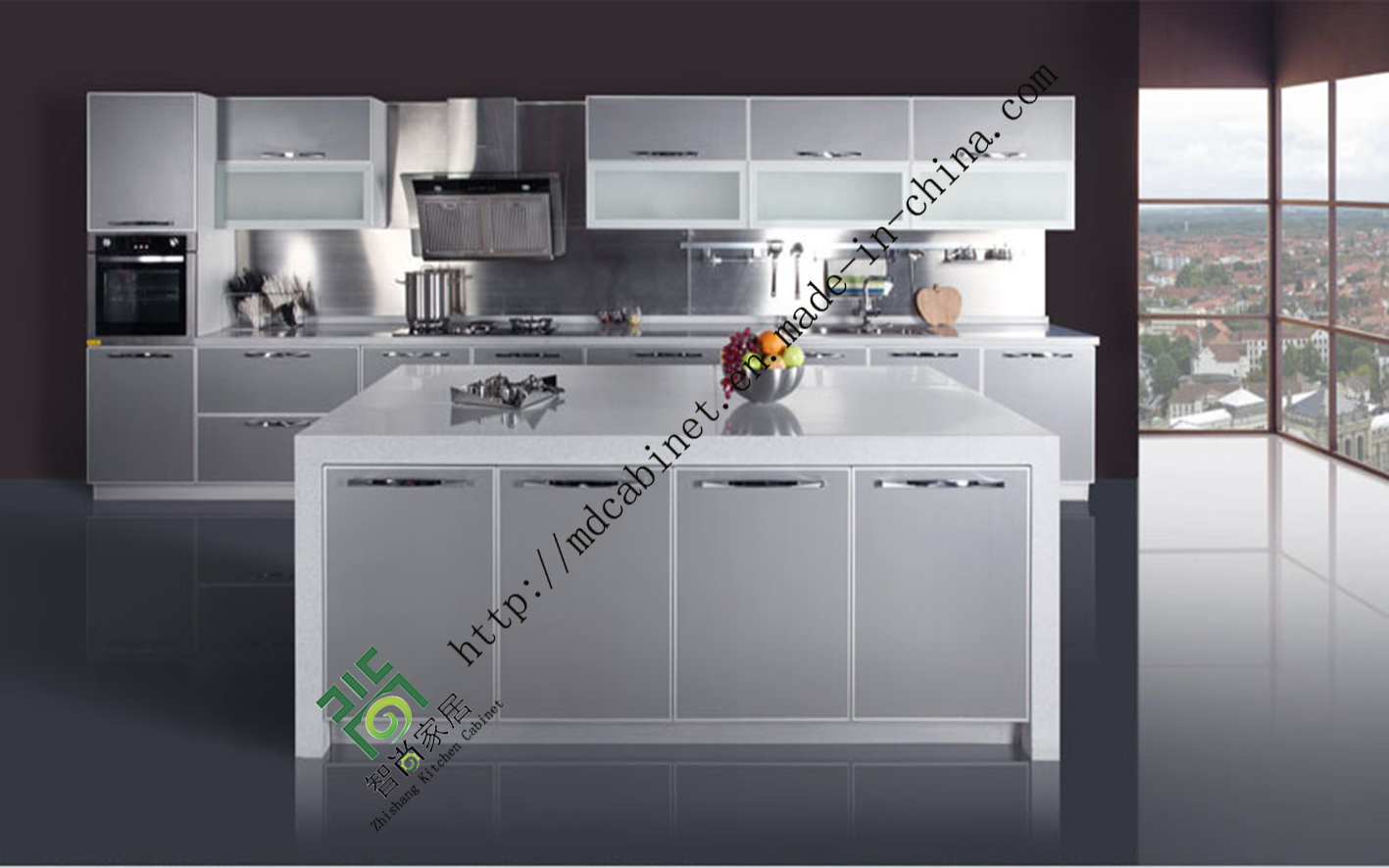 UV Wood Kitchen Cabinet (ZS-148)