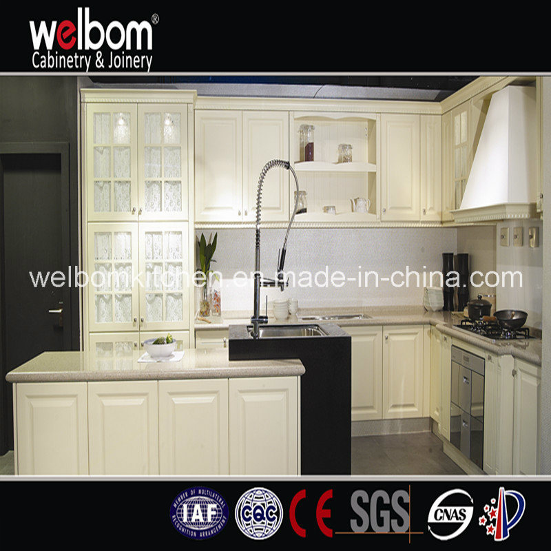2016 Welbom America Style L Shape Wooden Kitchen Cabinet