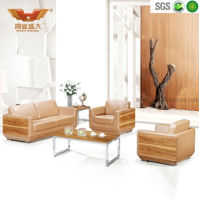 Modern Furniture Office Genuine Leather Sofa Set Hy-F1004 (1+1+3)