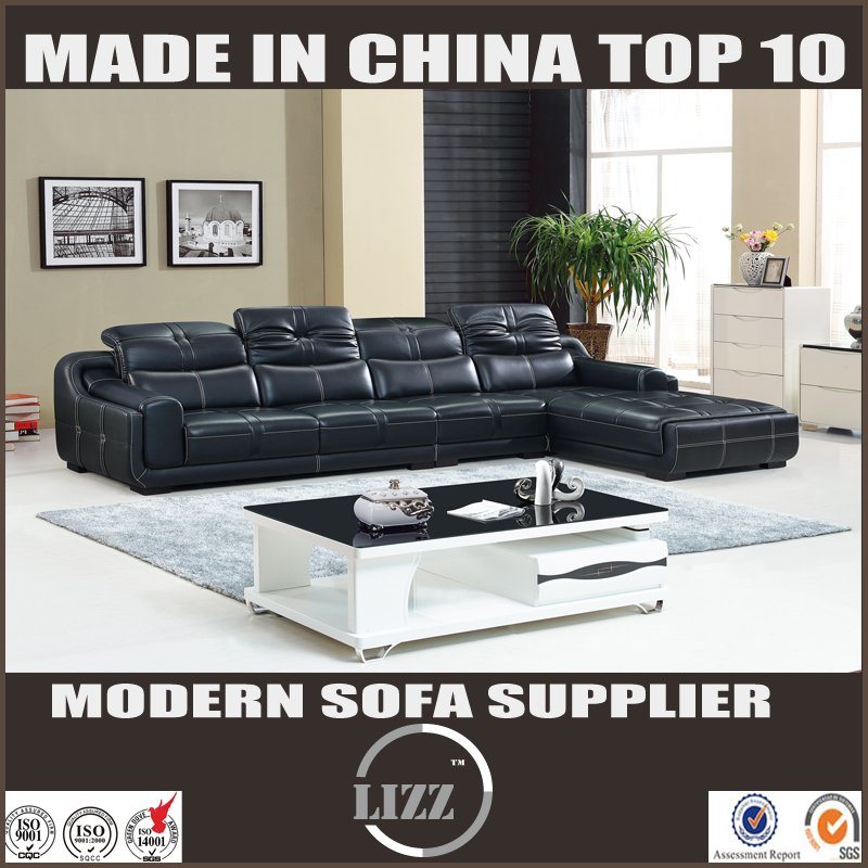 Modern L Shape Sectional Sofa with Genuine Leather