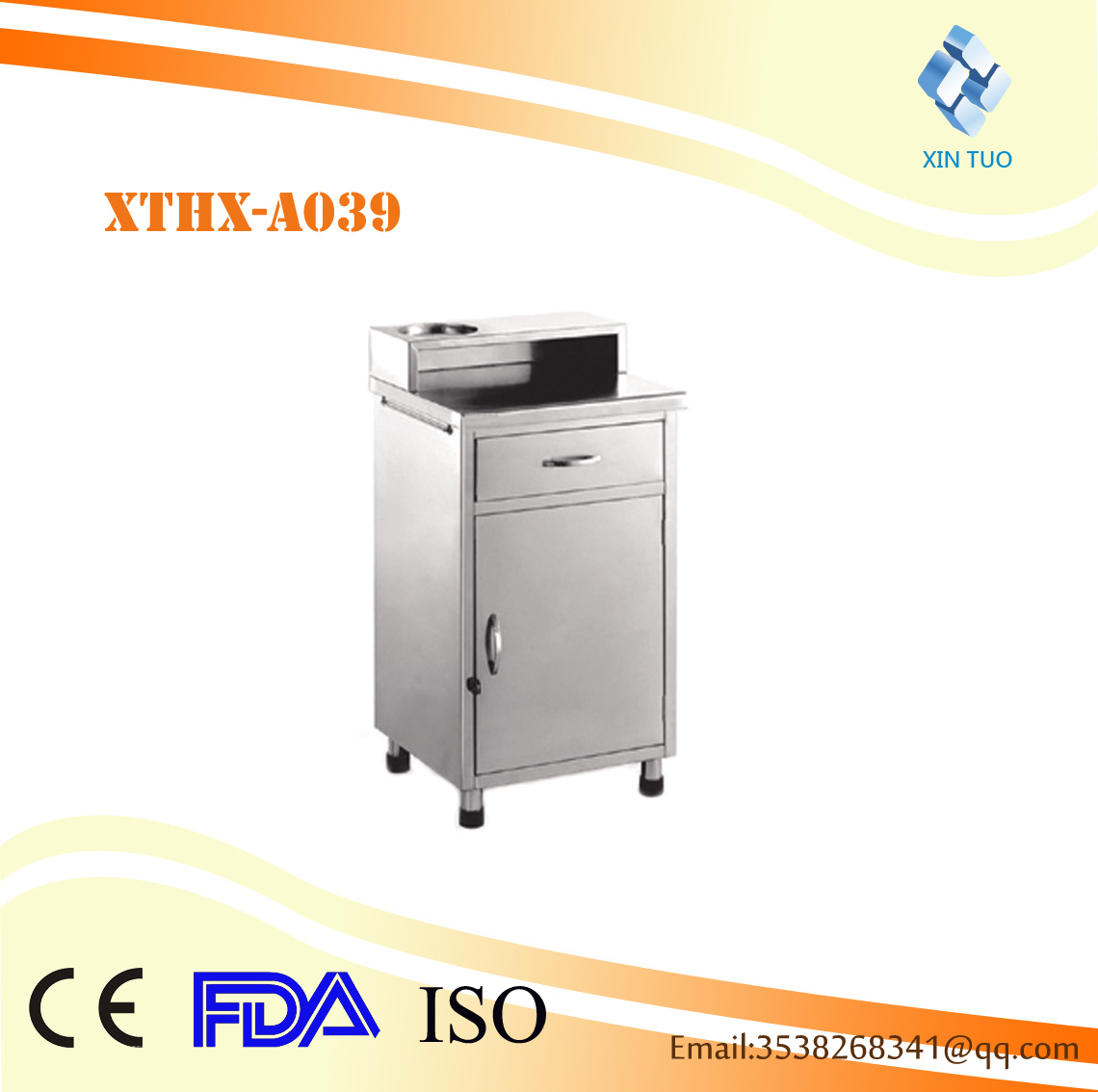Factory Direct Price China Manufacturer Medical Overbed Cabinet with Table Top Boxes