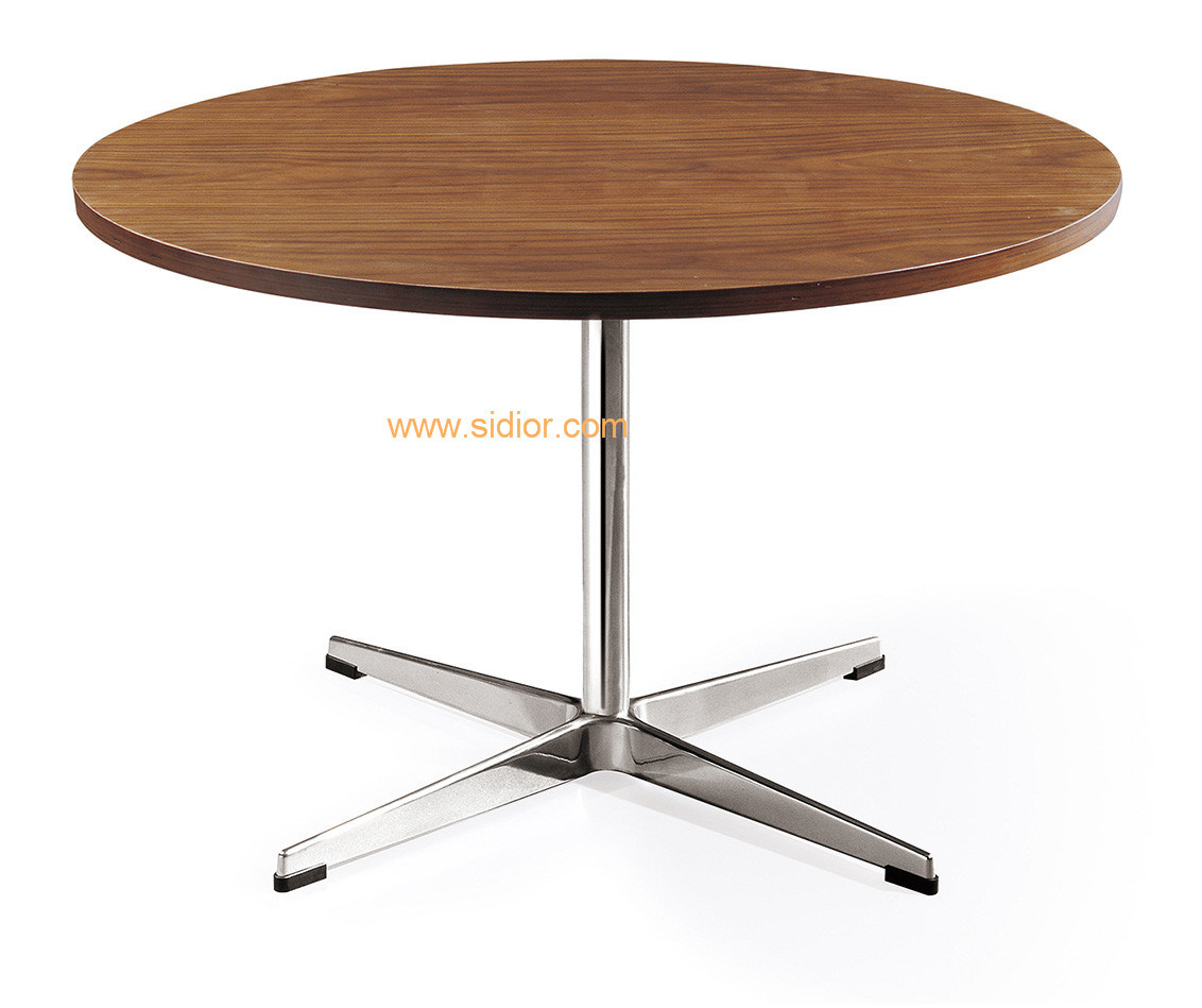 (SD-3006) Modern Stainless Steel Wooden Round Restaurant Dining Tables Set