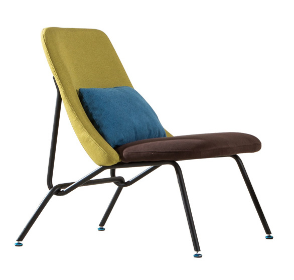 Simple Metal Frame Resting Chair with Fabric Cushion Backrest